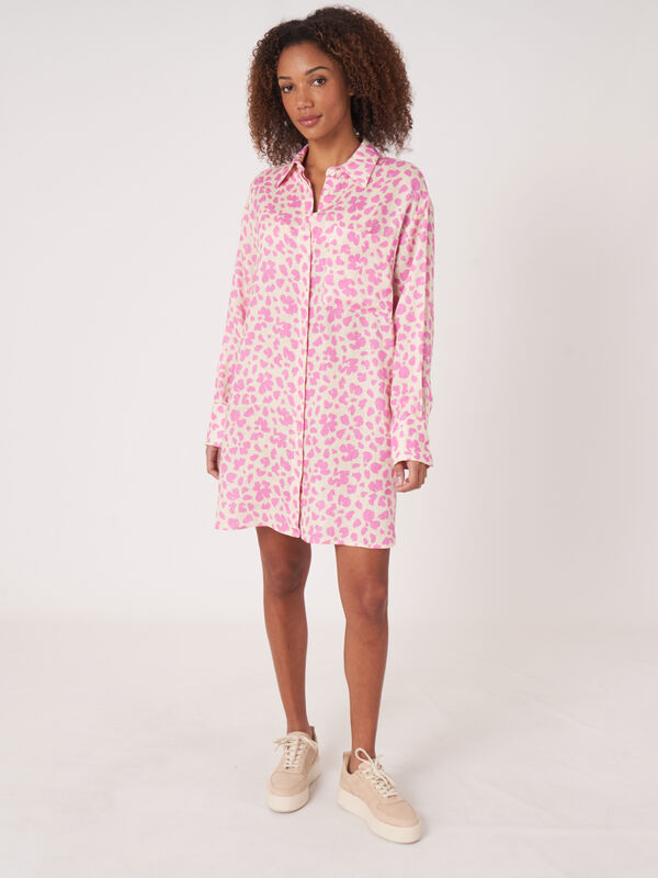 Robe chemise &agrave; imprim&eacute; floral image number 4