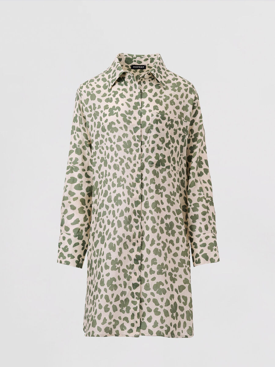 Shirt dress with floral print image number 0