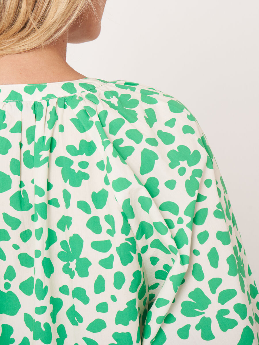 Blouse en coton à manches bouffantes et imprimé floral image number 5