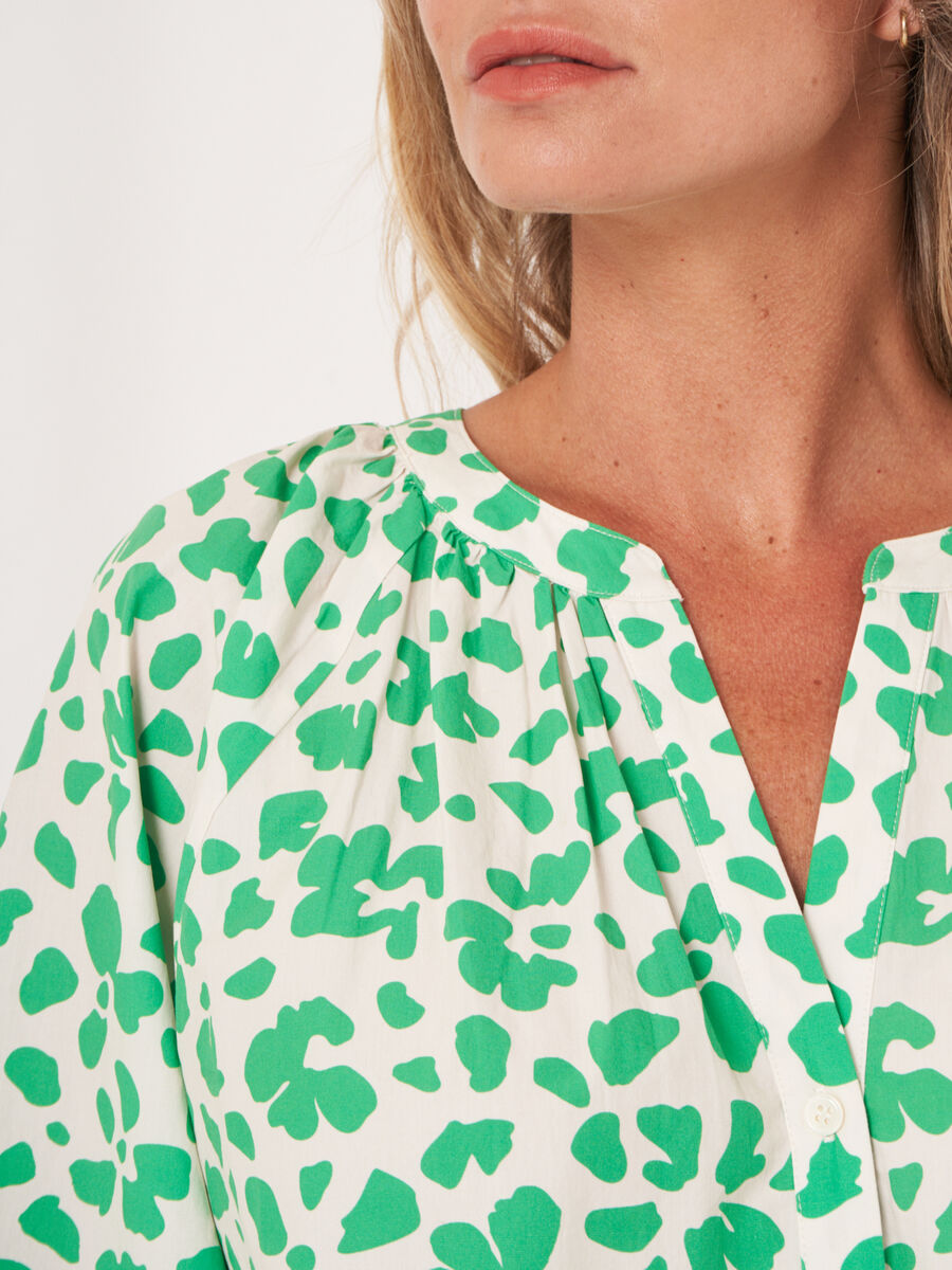 Blouse en coton à manches bouffantes et imprimé floral image number 6