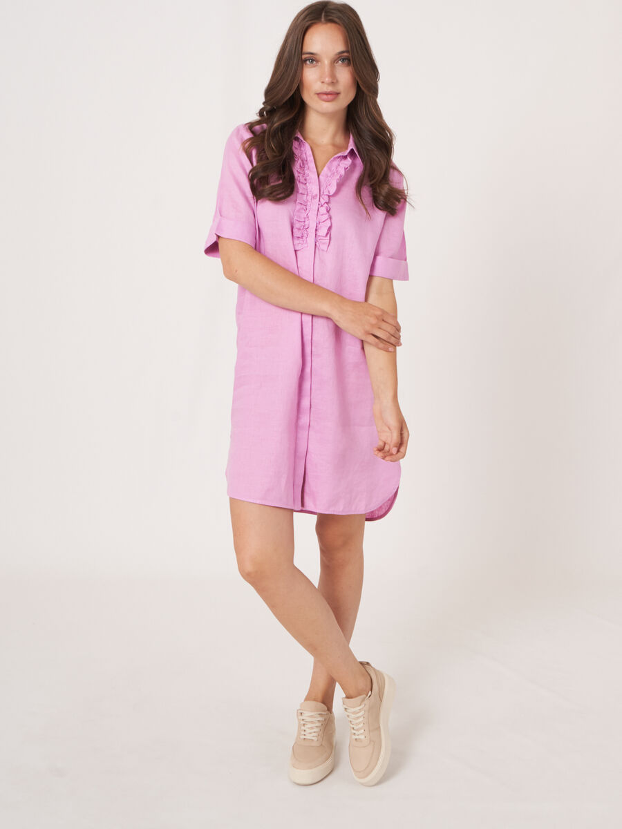 Hemdkleid aus reinem Leinen mit R&uuml;schendetail image number 6