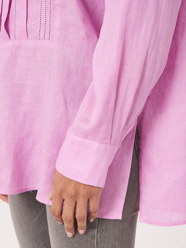 Linen shirt with ruffle image number 3