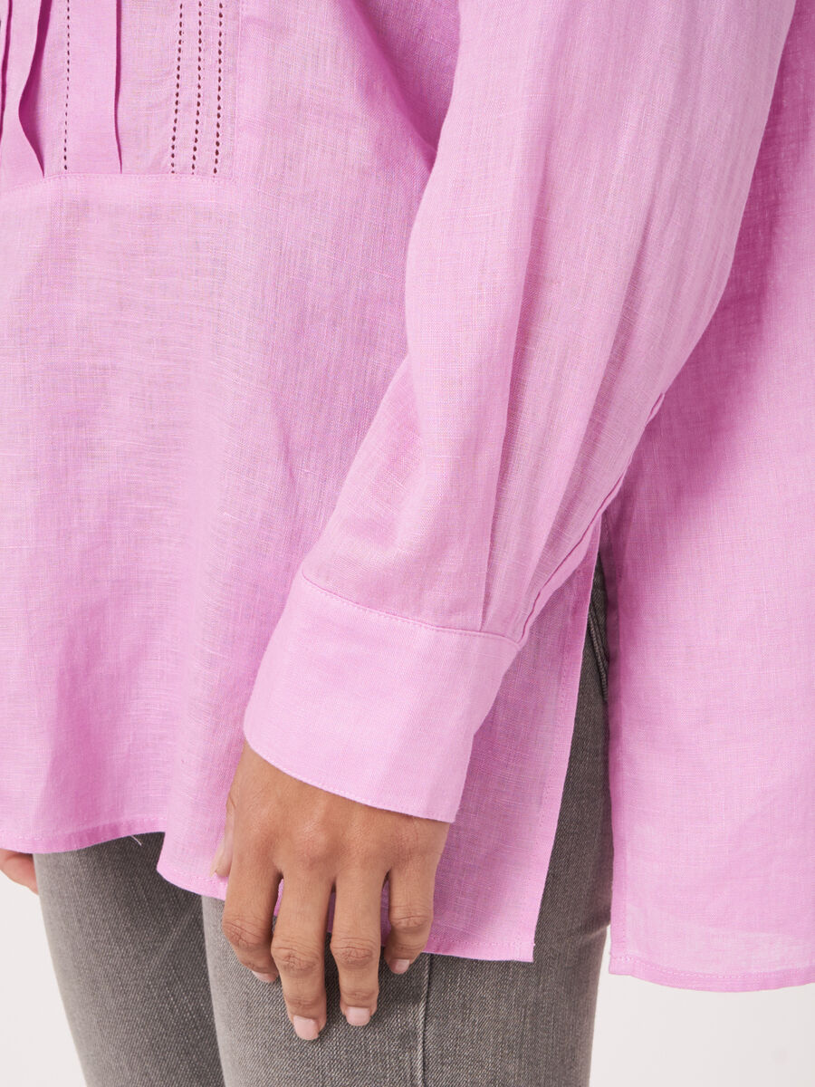 Linen shirt with ruffle image number 3