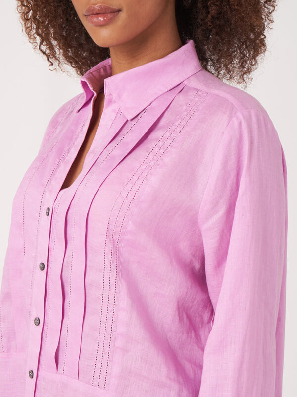 Linen shirt with ruffle image number 4