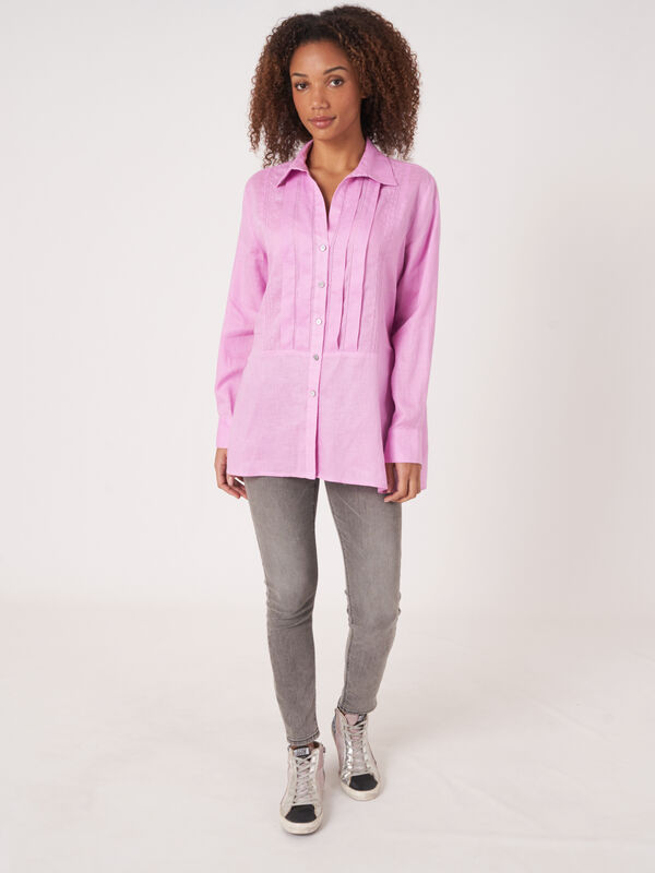 Linen shirt with ruffle image number 5