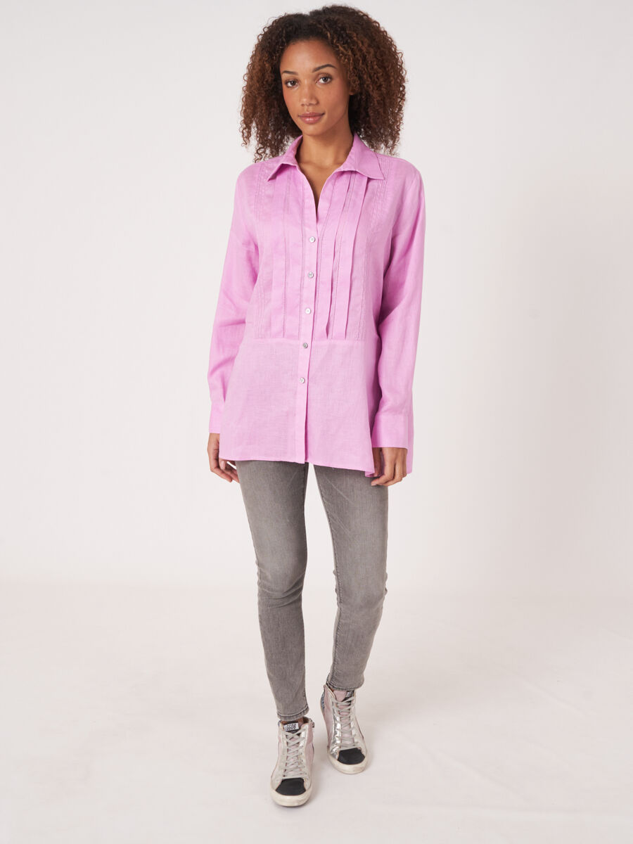 Linen shirt with ruffle image number 5