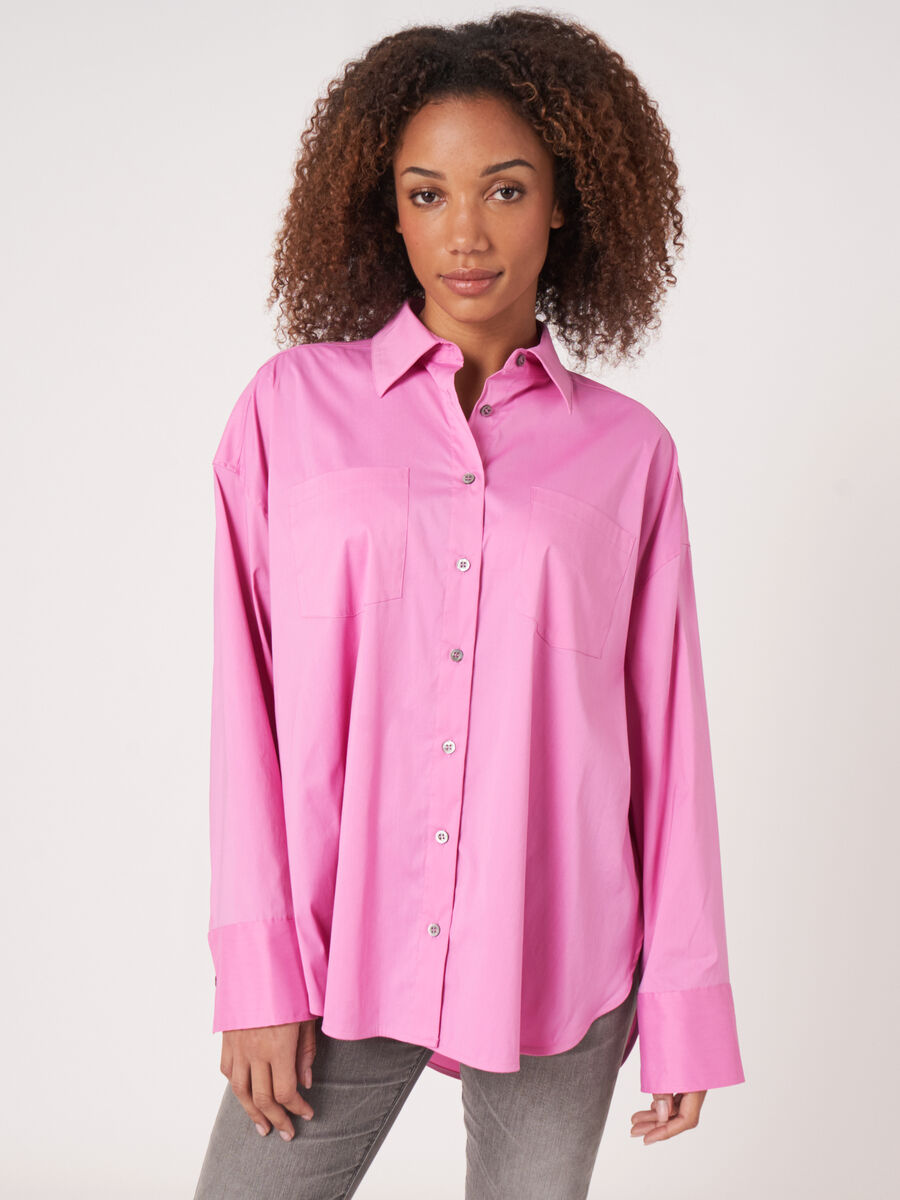 Poplin shirt with breast pockets image number 0
