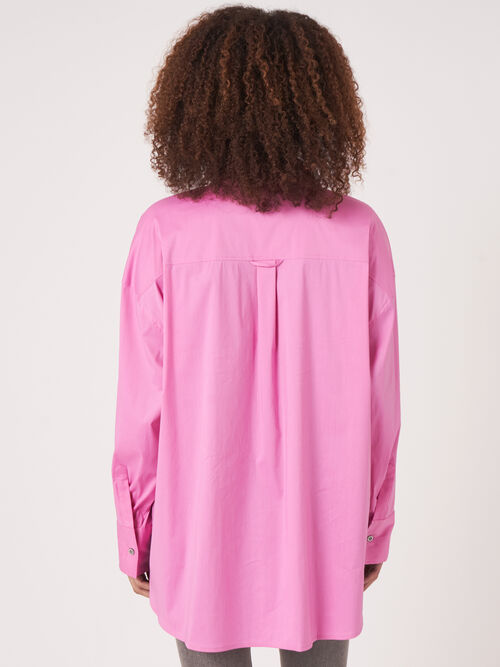 Popeline overhemd met borstzakken