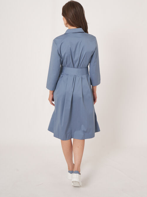 Poplin shirt dress with belt