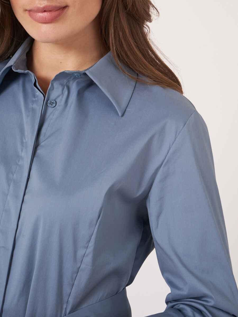 Hemdblusenkleid aus Popeline mit G&uuml;rtel image number 2