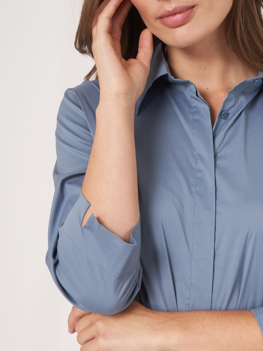 Hemdblusenkleid aus Popeline mit G&uuml;rtel image number 3