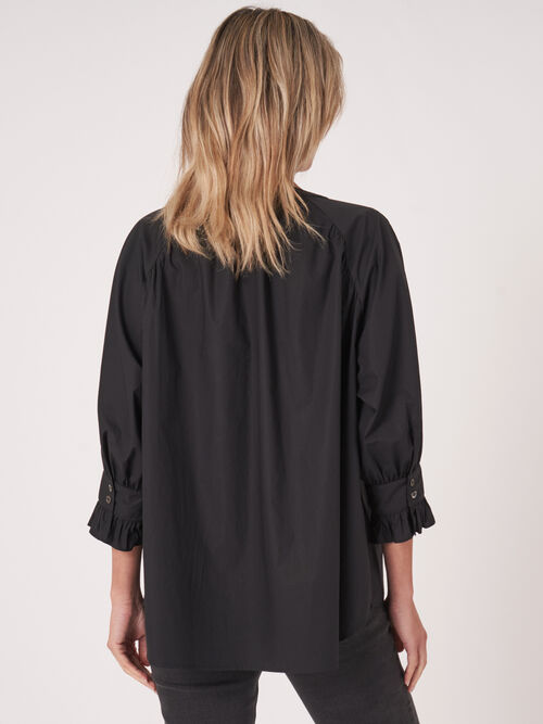 Pure cotton ruffle blouse 