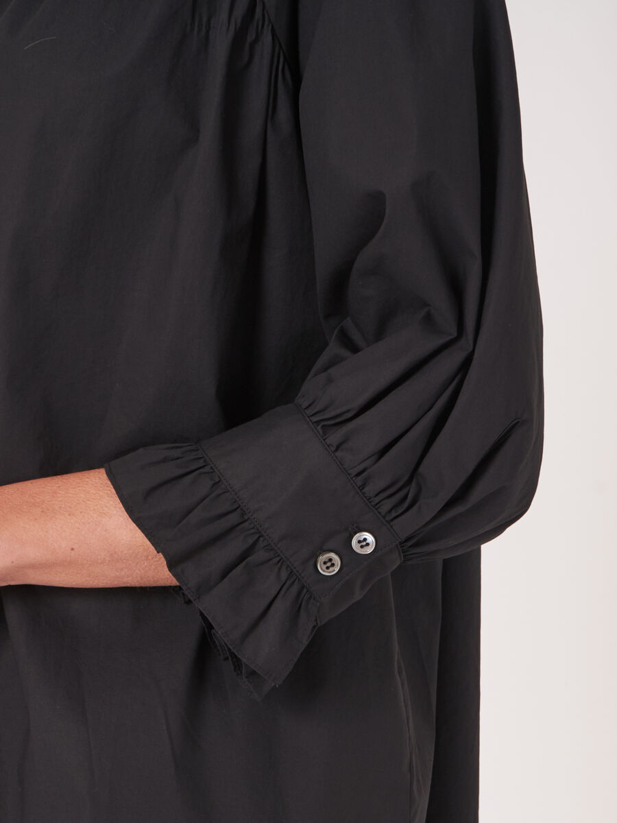 Pure cotton ruffle blouse  image number 3