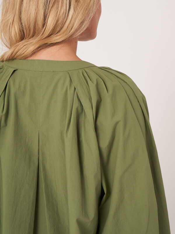 Losse katoenen blouse met 3/4 raglan pofmouwen image number 4