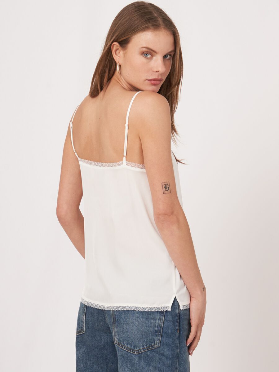 Zijden top met kant image number 1