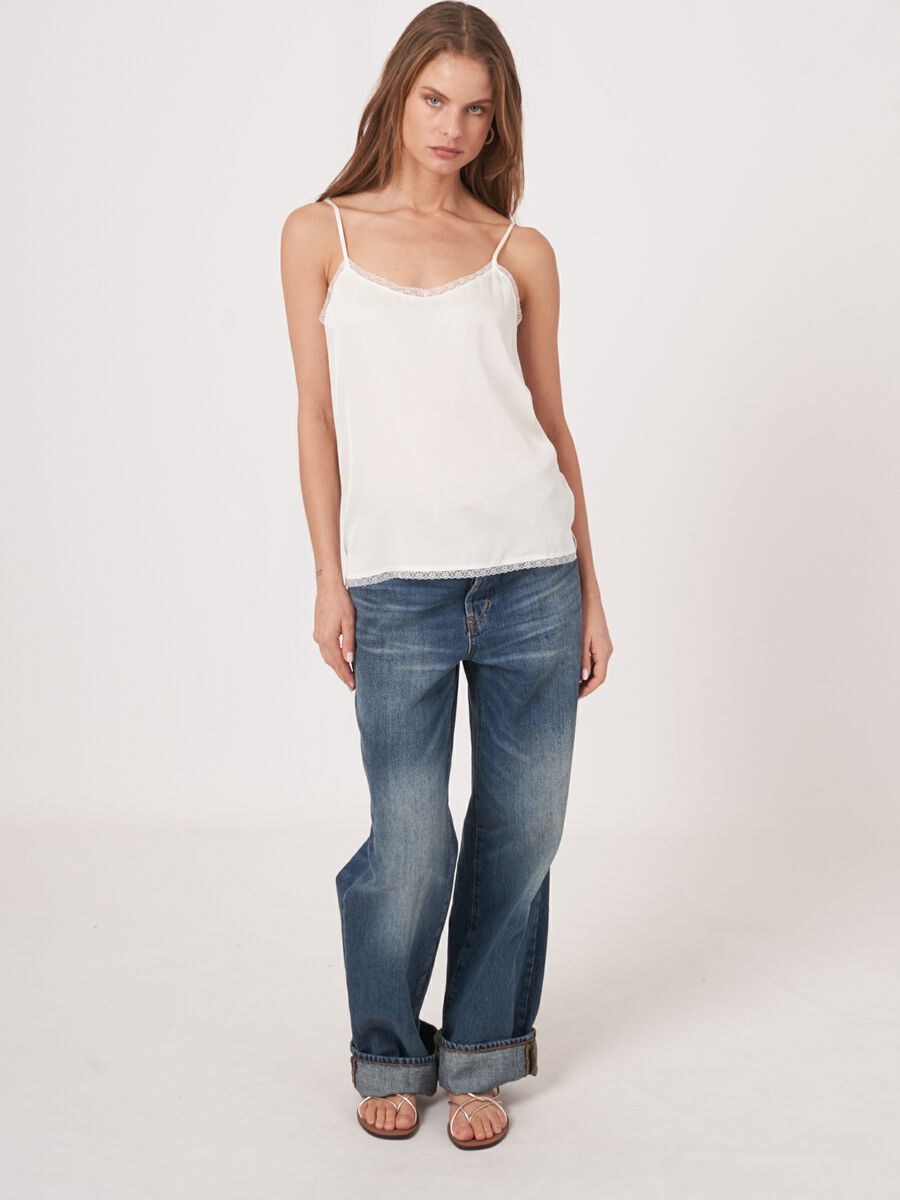 Zijden top met kant image number 4