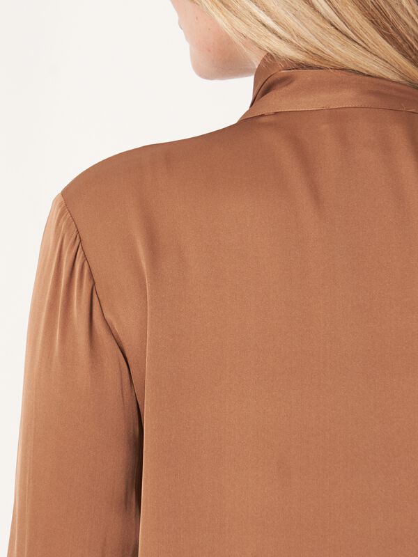 Tie neck silk blouse image number 4