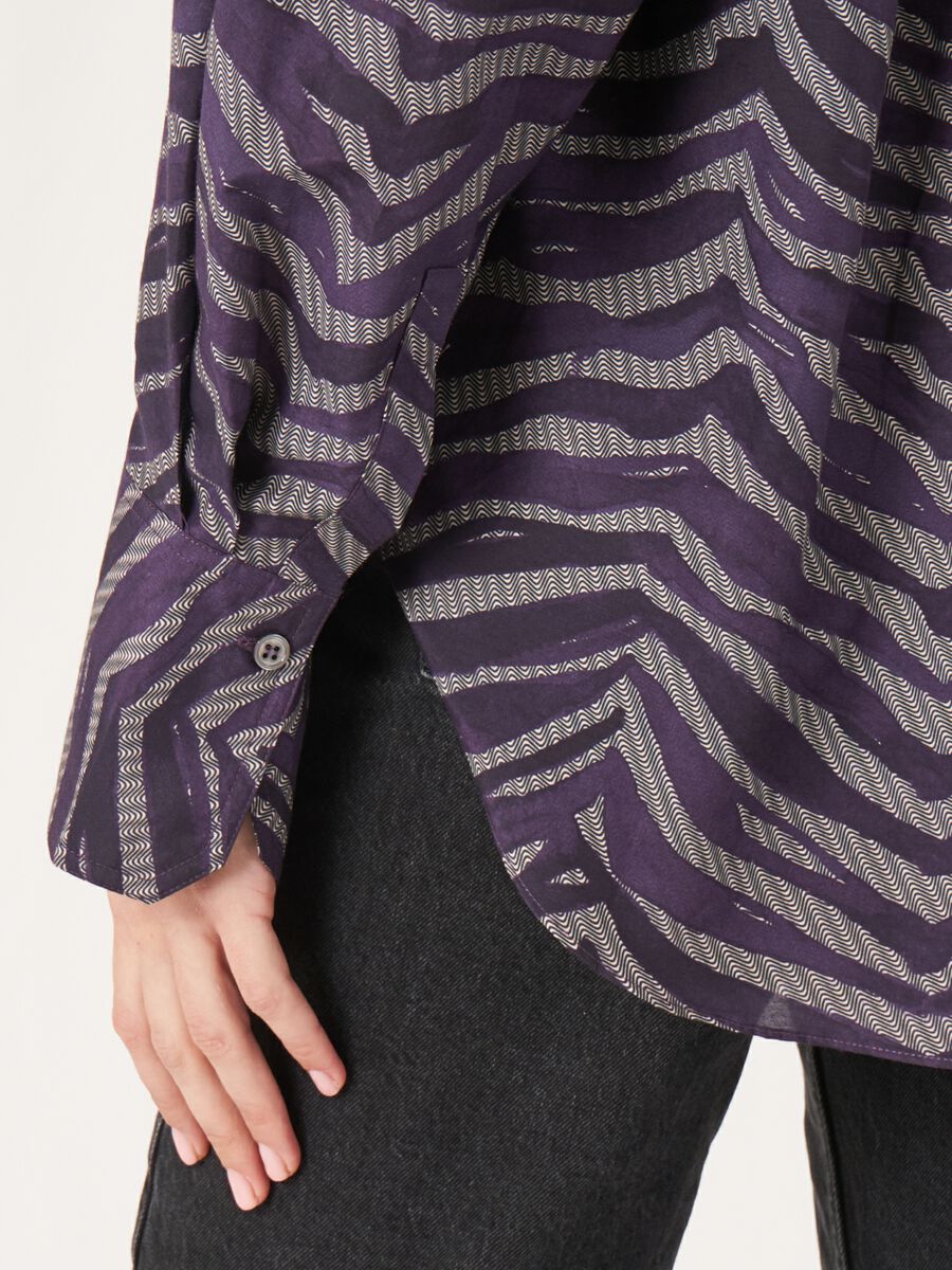 Blouse met zebraprint van katoen-zijde-mix image number 3