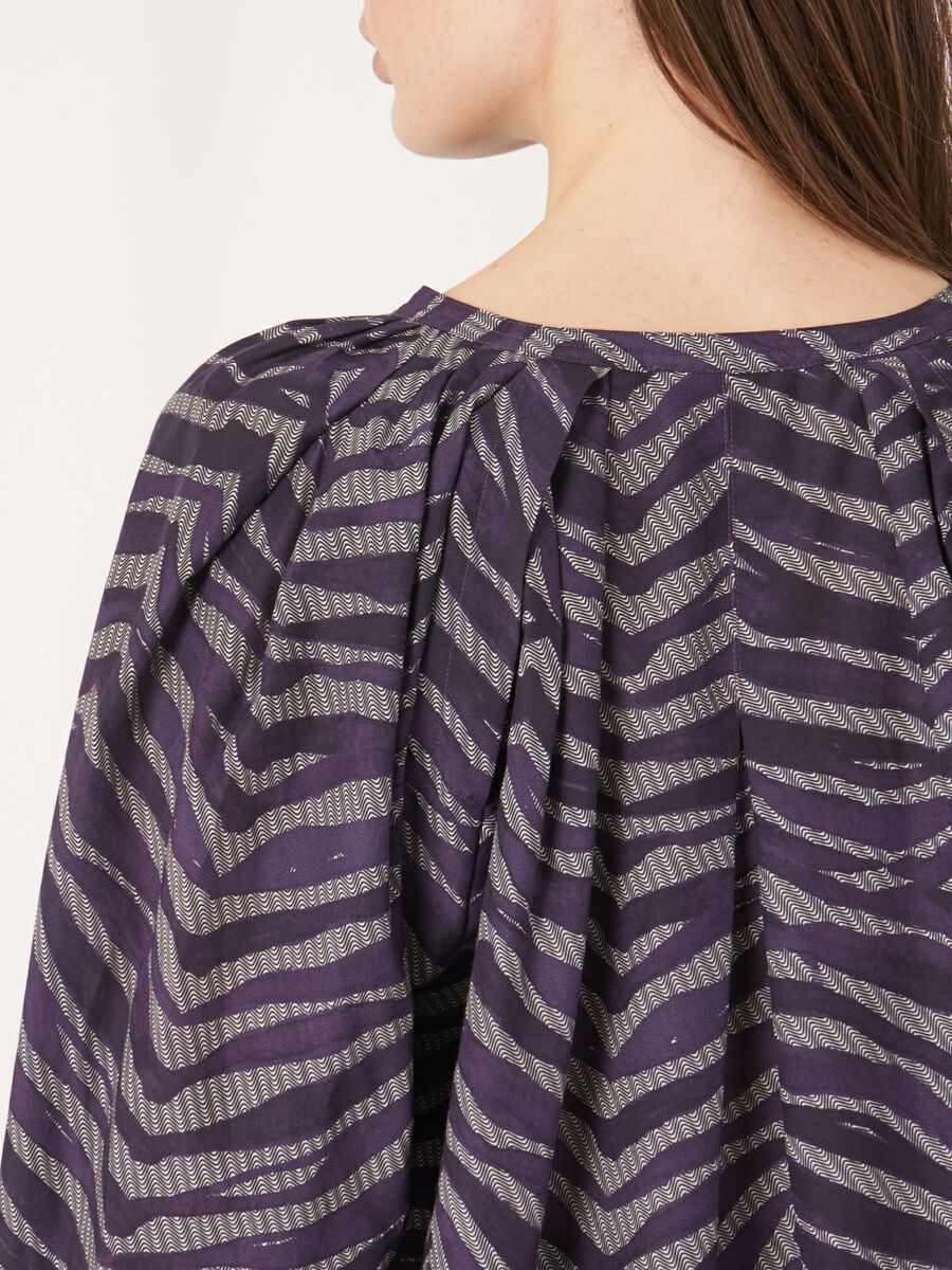 Blouse met zebraprint van katoen-zijde-mix image number 4