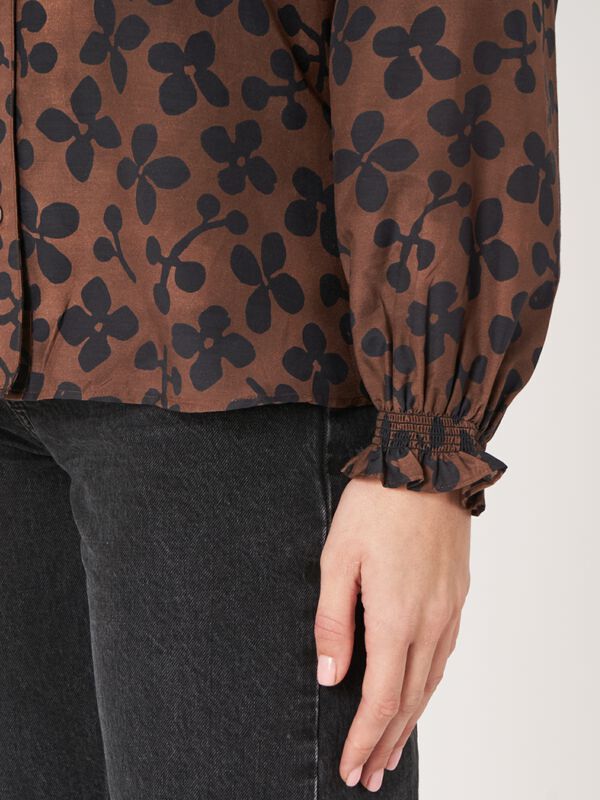 Bluse mit Blumenmuster aus Baumwoll-Seidenmischung image number 3
