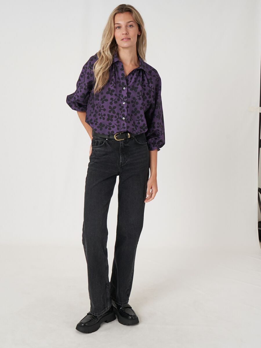 Blouse à imprimé floral en coton mélangé de soie  image number 16