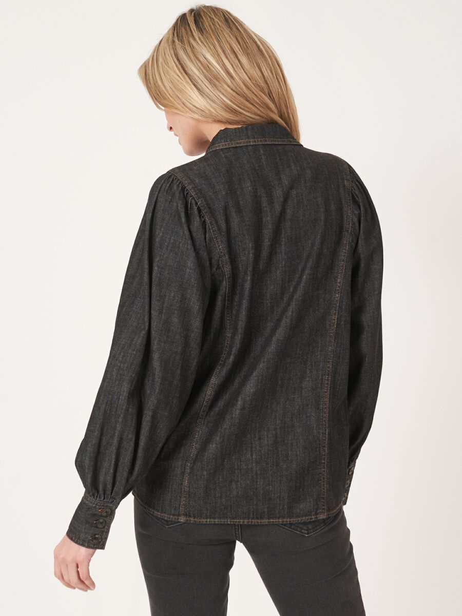Denim-Bluse mit Knopfleiste image number 1