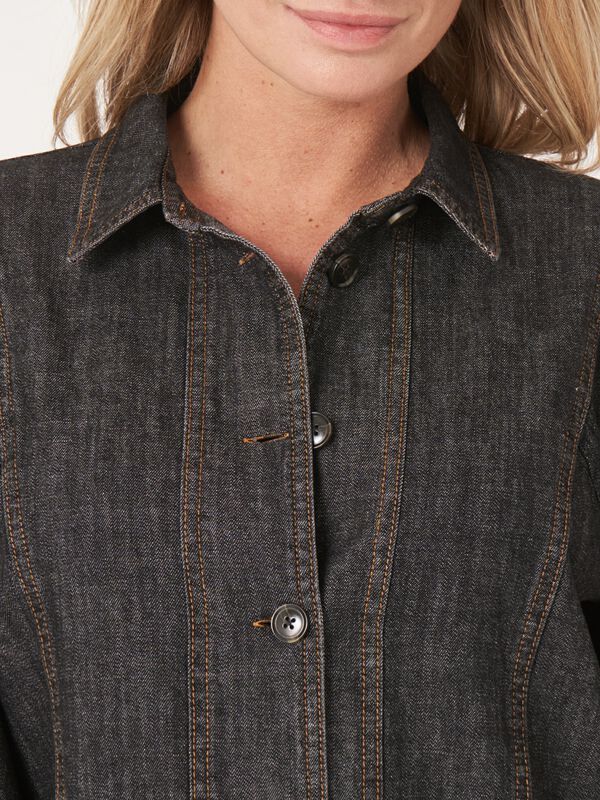 Denim-Bluse mit Knopfleiste image number 2