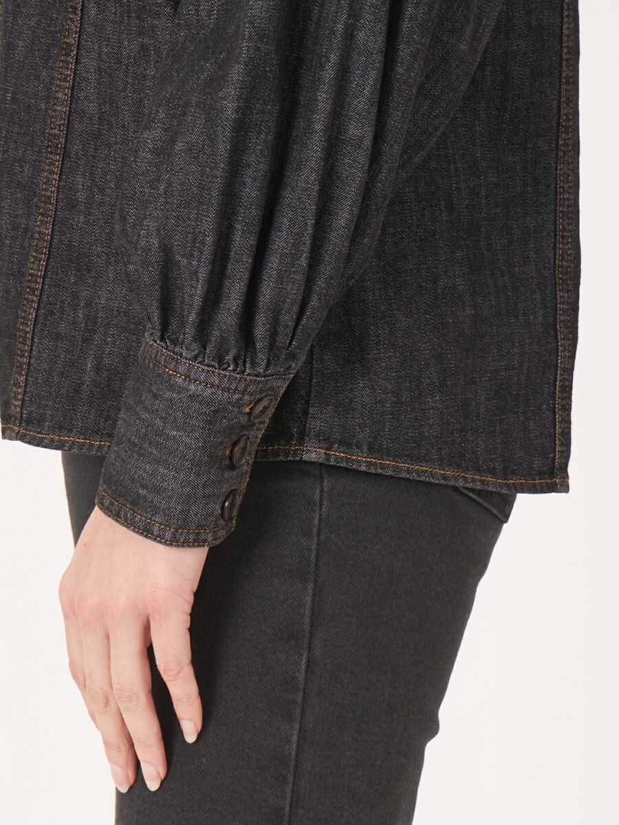 Denim-Bluse mit Knopfleiste image number 3