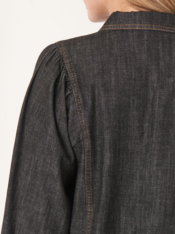 Denim-Bluse mit Knopfleiste image number 4