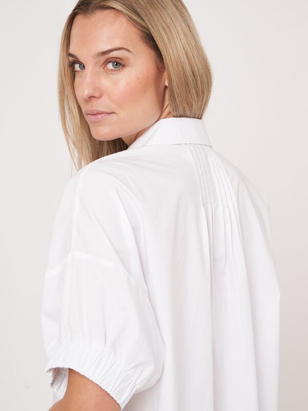 Weite Bluse mit Plissee-Details image number 4