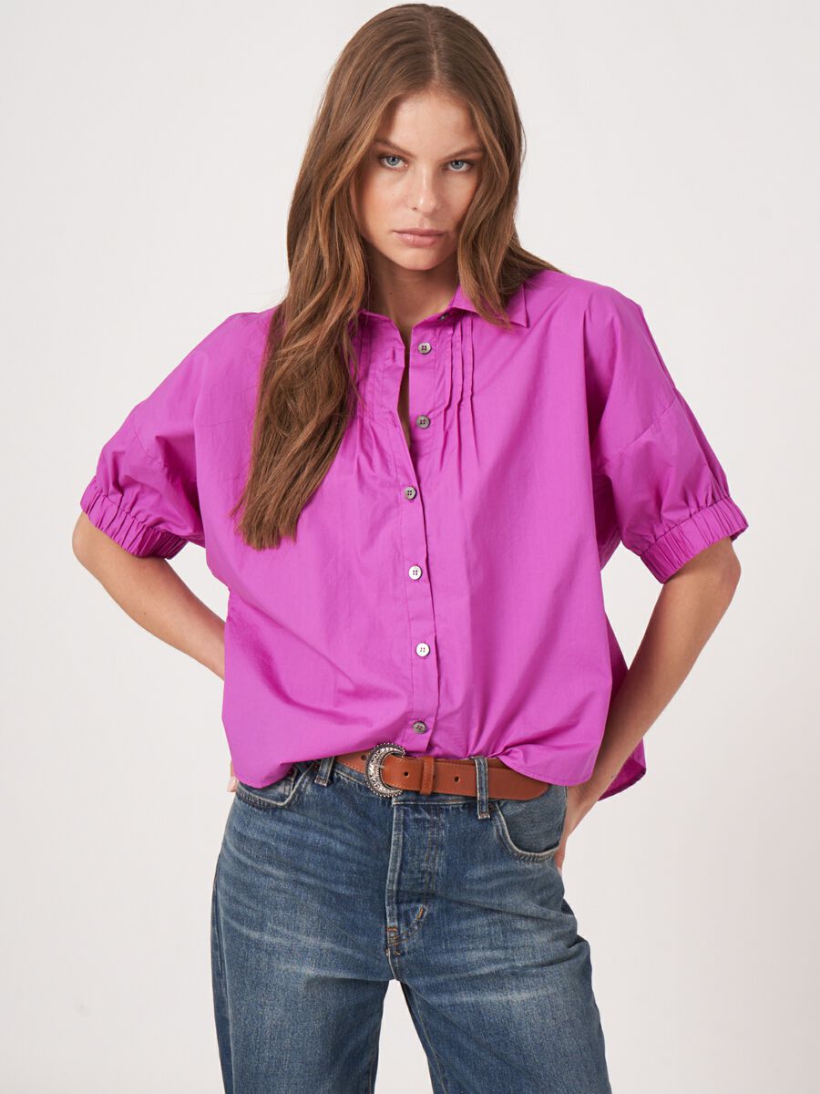Boxy shirt with pleated details image number 0