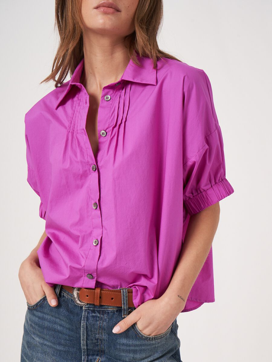 Weite Bluse mit Plissee-Details image number 2