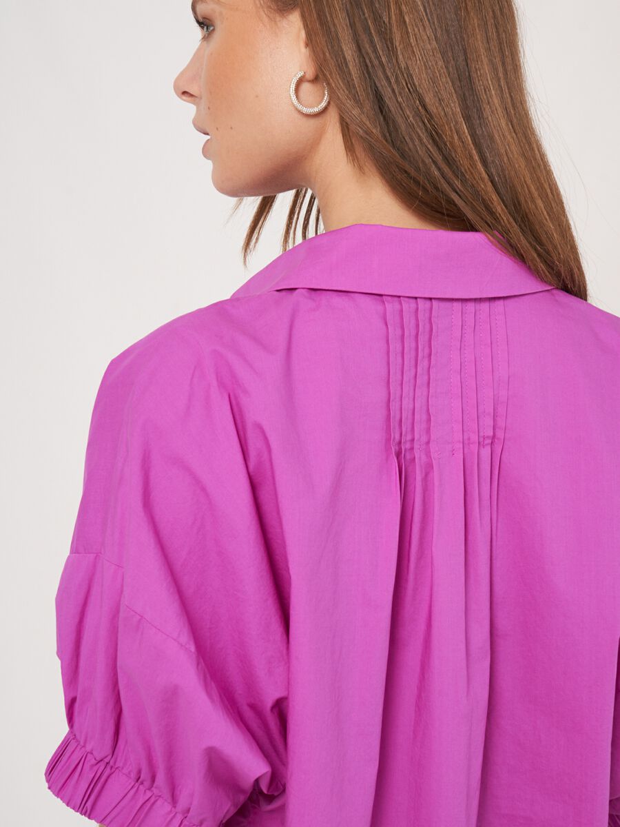 Weite Bluse mit Plissee-Details image number 3