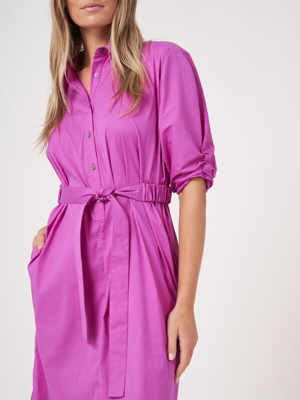 Shirt dress with short batwing sleeves and belt image number 2