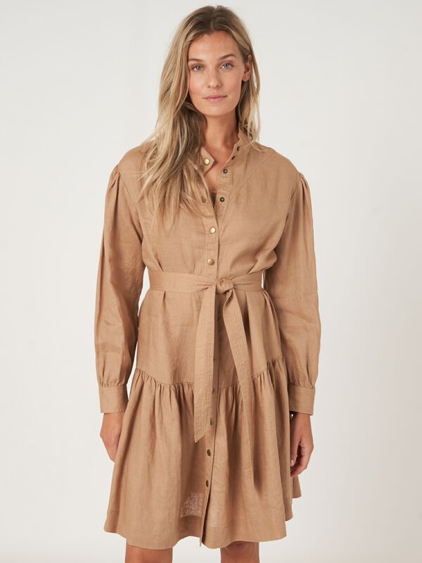 Linnen A-lijn overhemdjurk image number 1
