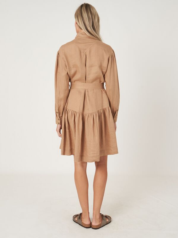 Linnen A-lijn overhemdjurk image number 2