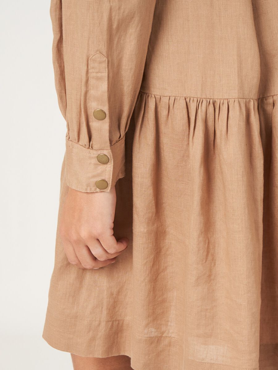 Hemdkleid in A-Linie aus Leinen  image number 3