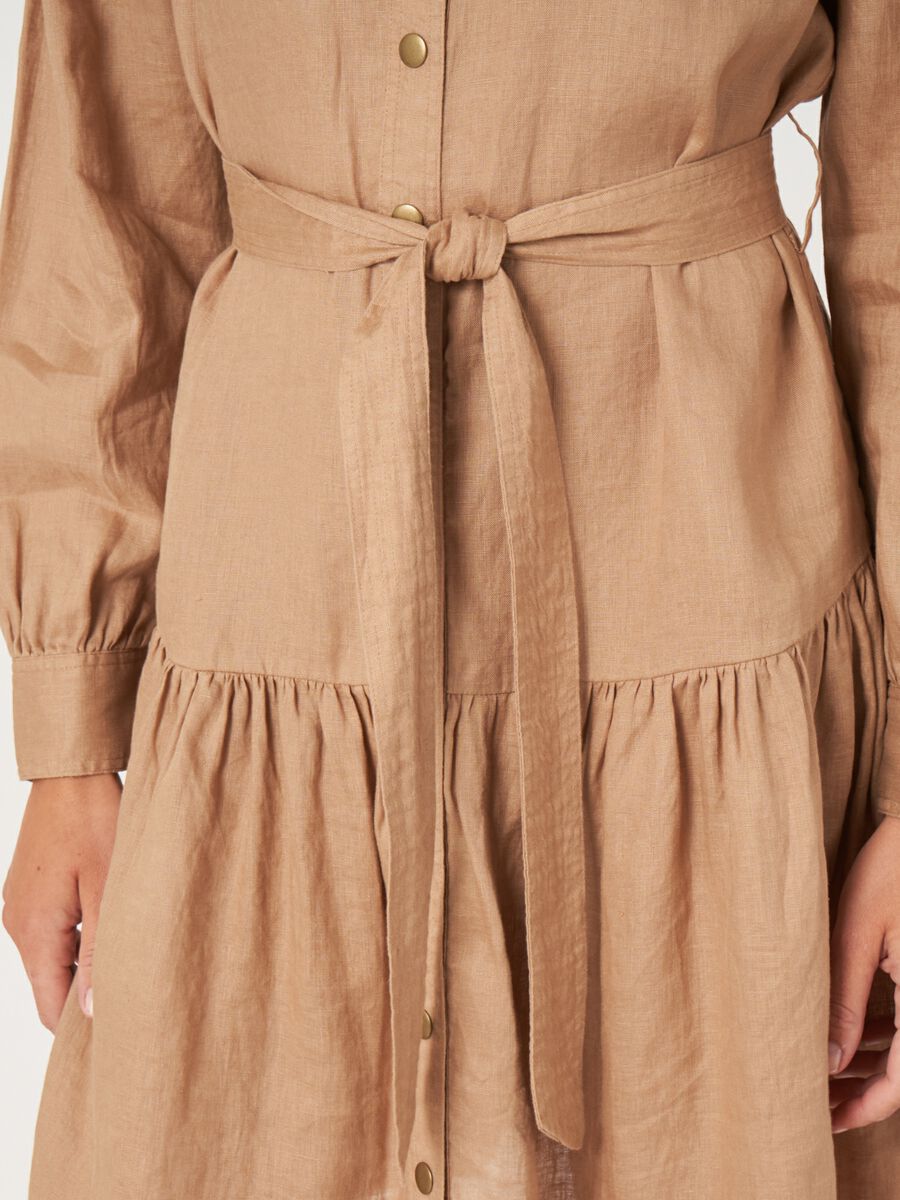 Hemdkleid in A-Linie aus Leinen  image number 4