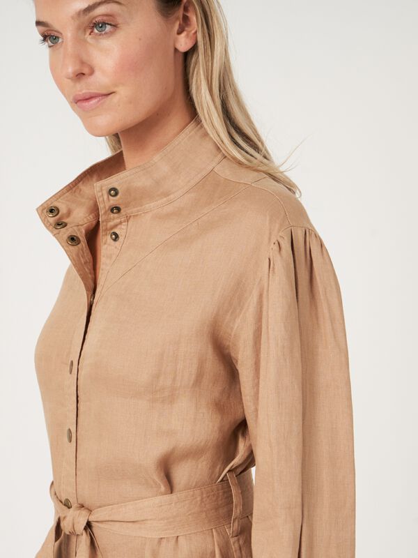 Linnen A-lijn overhemdjurk image number 5