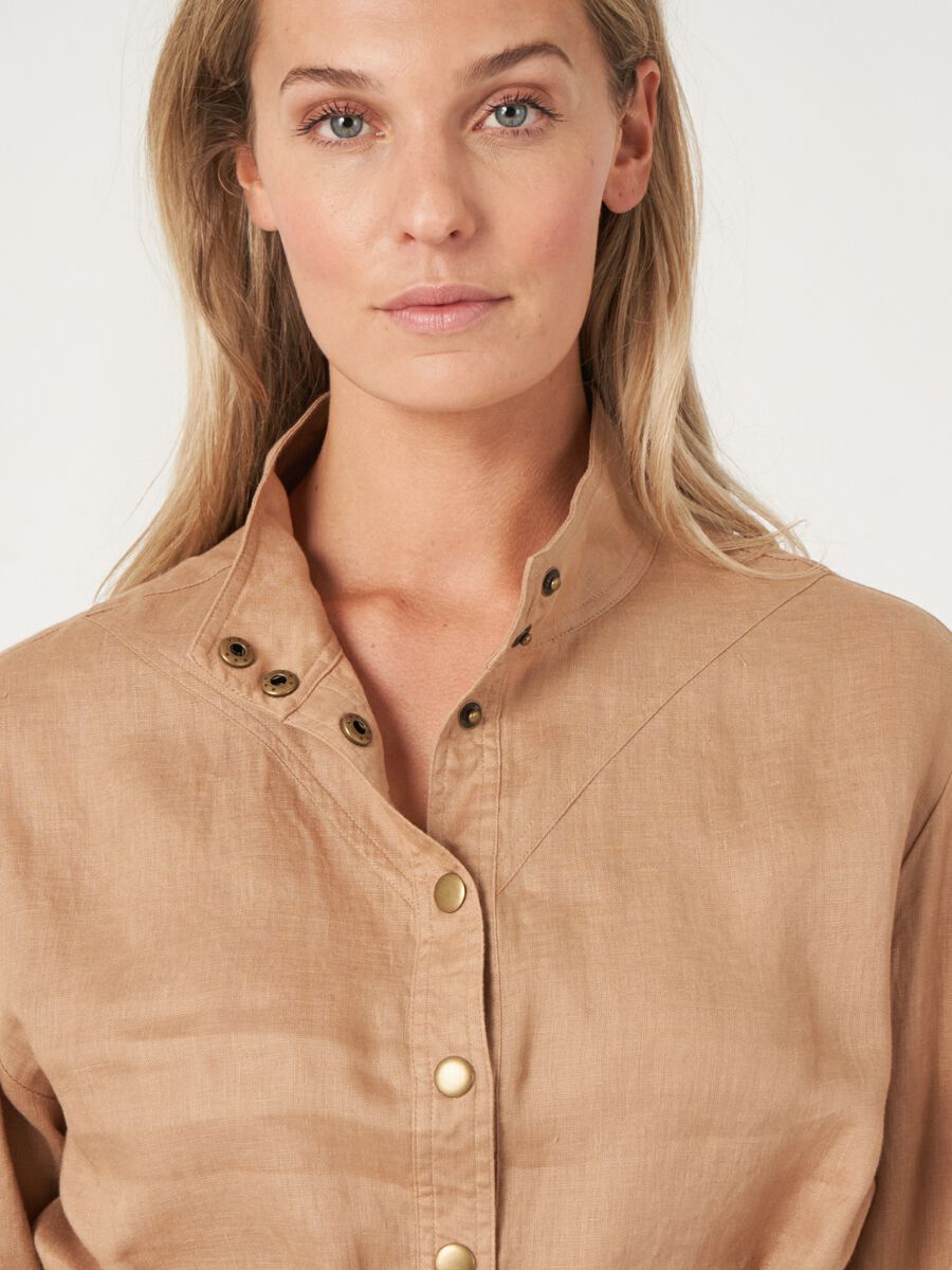 Hemdkleid in A-Linie aus Leinen  image number 6