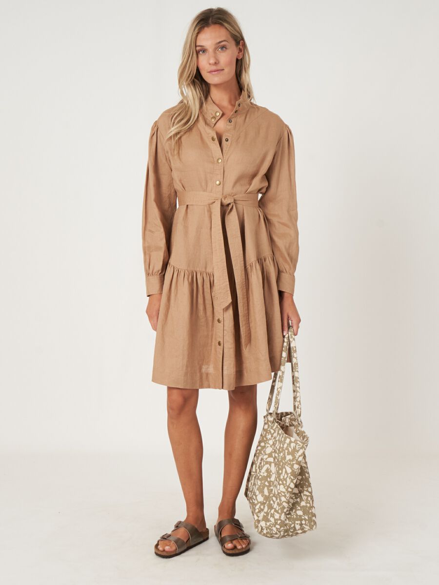 Hemdkleid in A-Linie aus Leinen  image number 7
