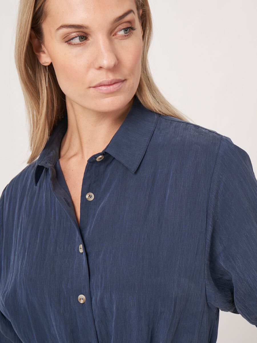 Overhemdjurk met korte pofmouwen en ceintuur image number 3