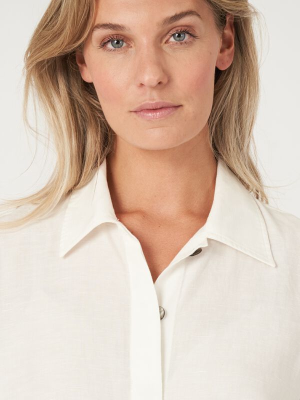 Long shirt dress with dip dye print and belt image number 4