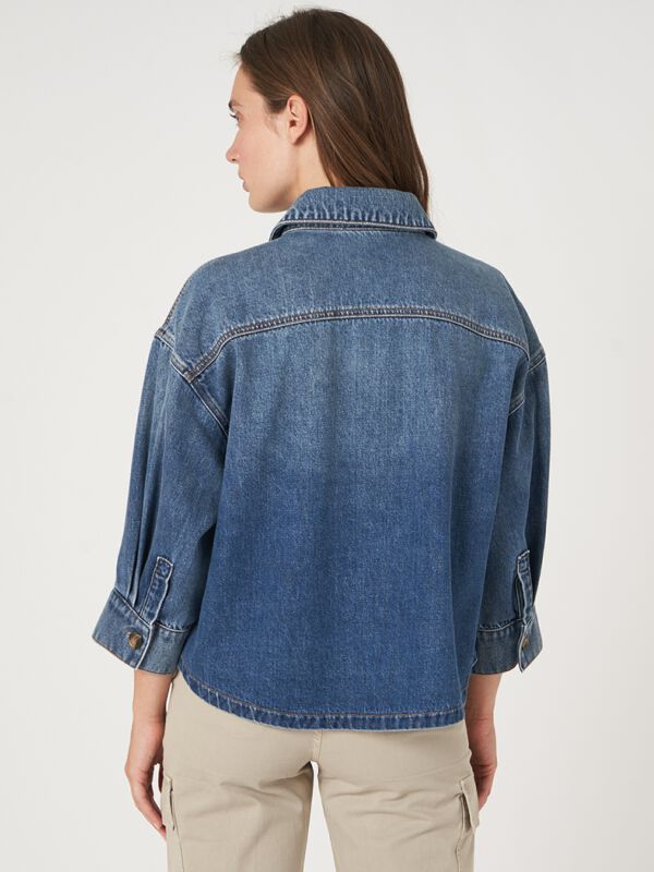 Boxy denim shirt jacket image number 2