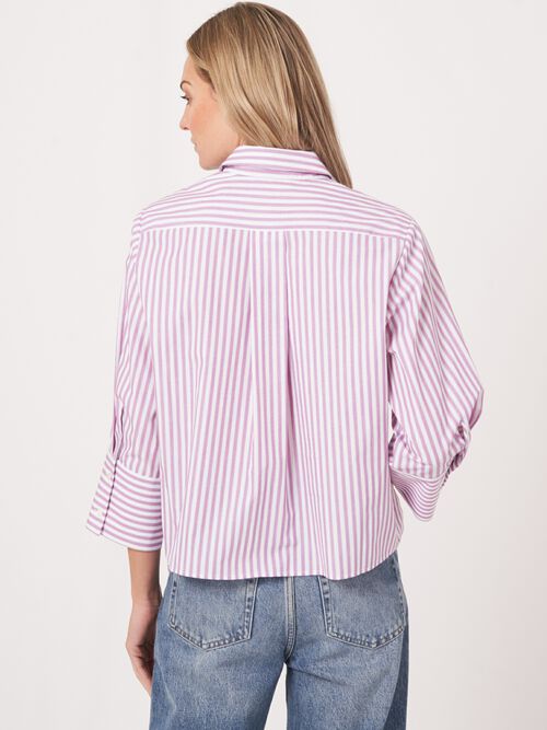 Locker geschnittene gestreifte Hemdbluse