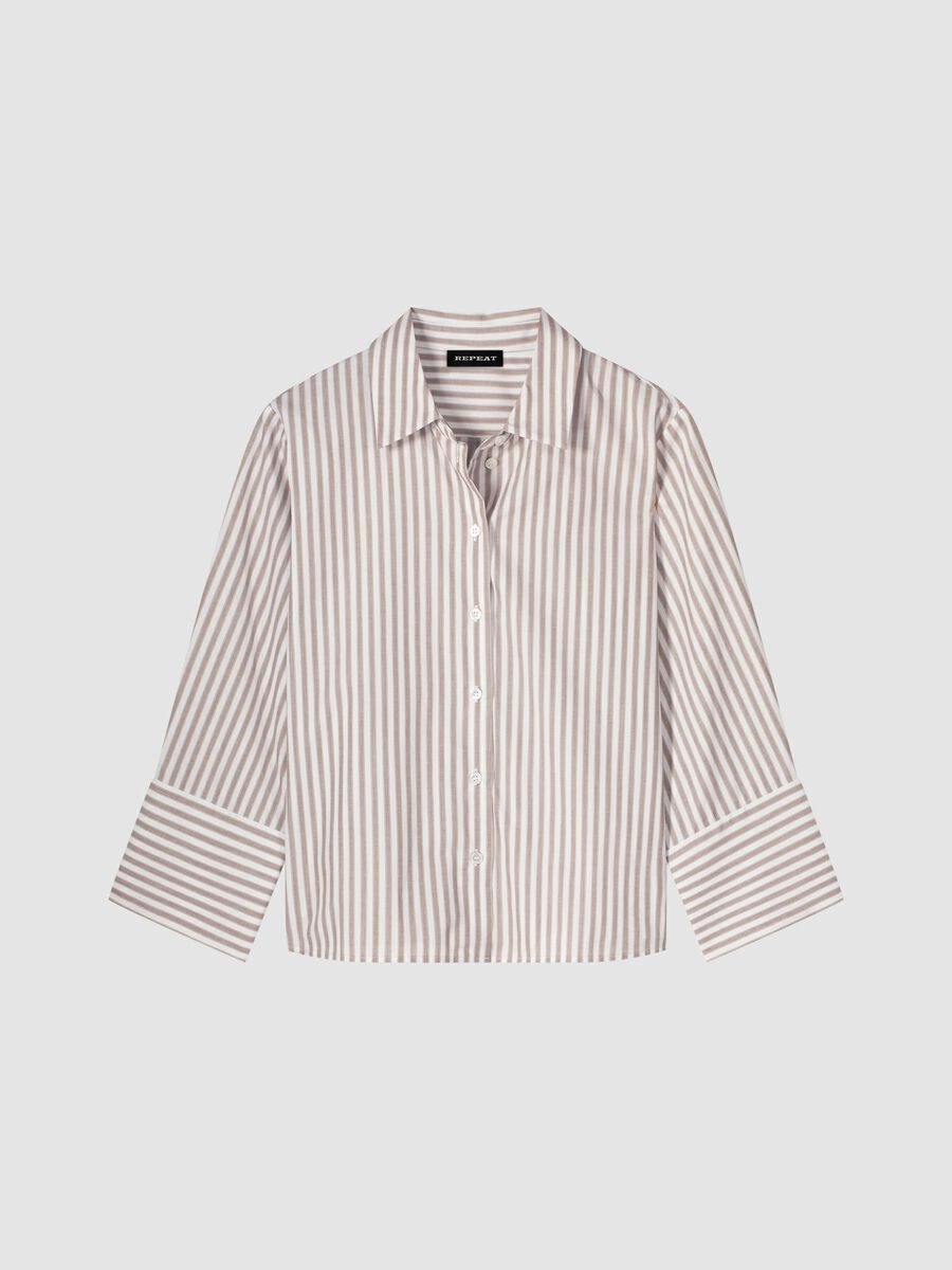 Loose fit striped shirt blouse image number 0