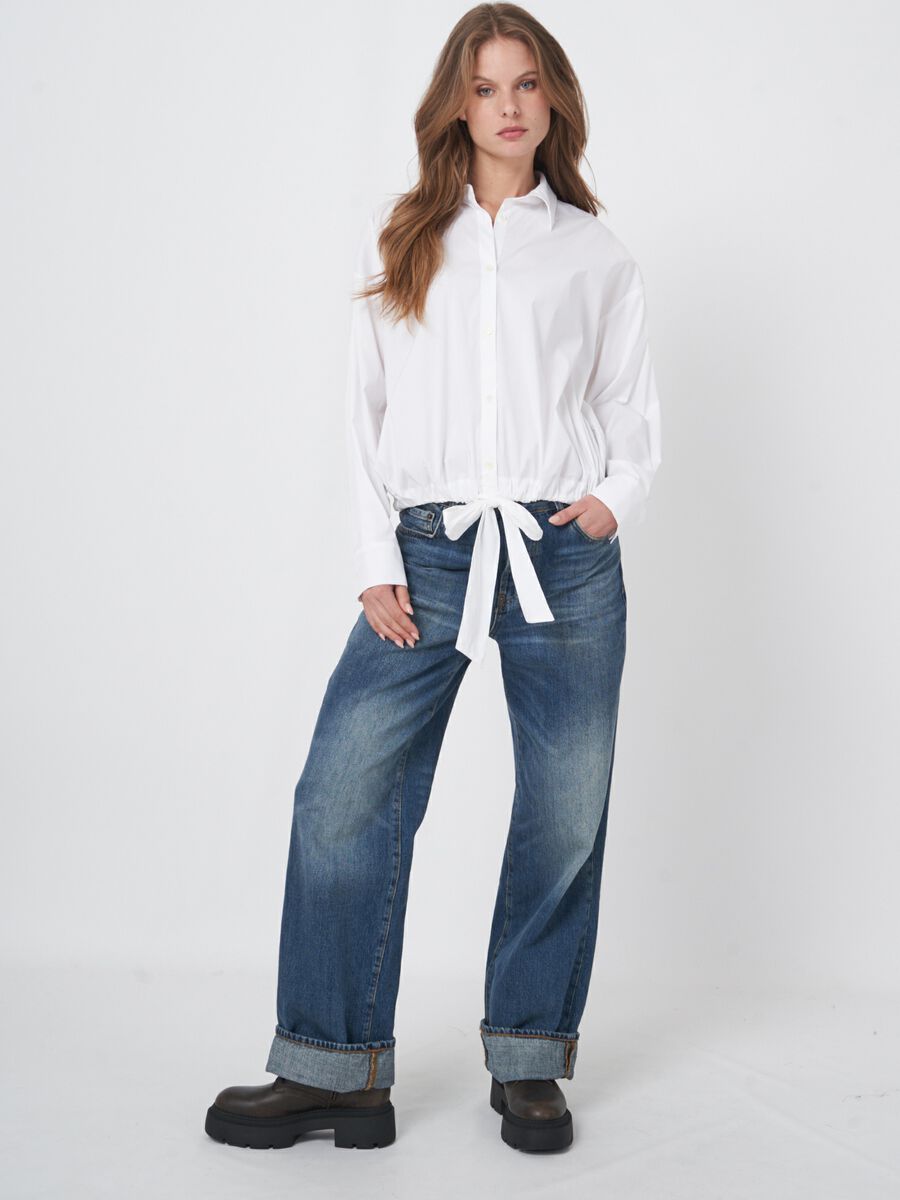 Popeline-Hemd mit Kordelzug-Detail  image number 4