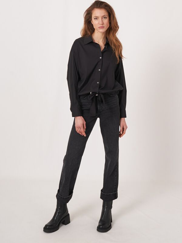 Chemise en popeline avec cordon de serrage image number 4