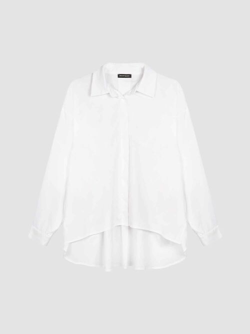 Chemise en popeline avec fentes sur le devant