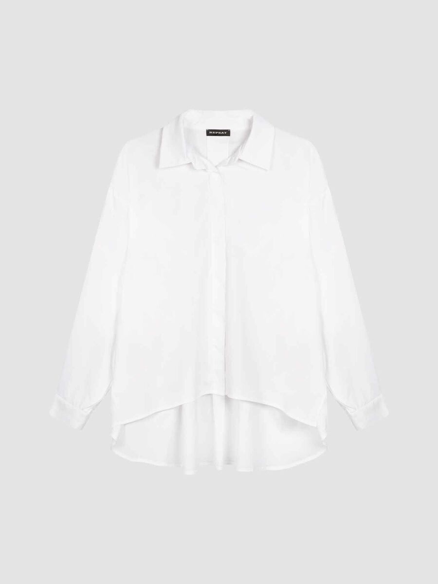 Poplin shirt with front slits image number 0